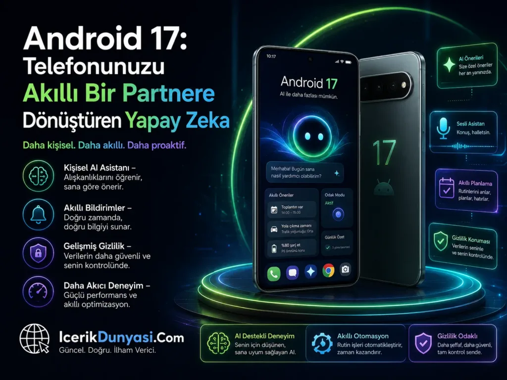 Android 17: Telefonunuzu Akıllı Bir Partnere Dönüştüren Yapay Zeka Destekli Yenilikler ve Uyumlu Modeller