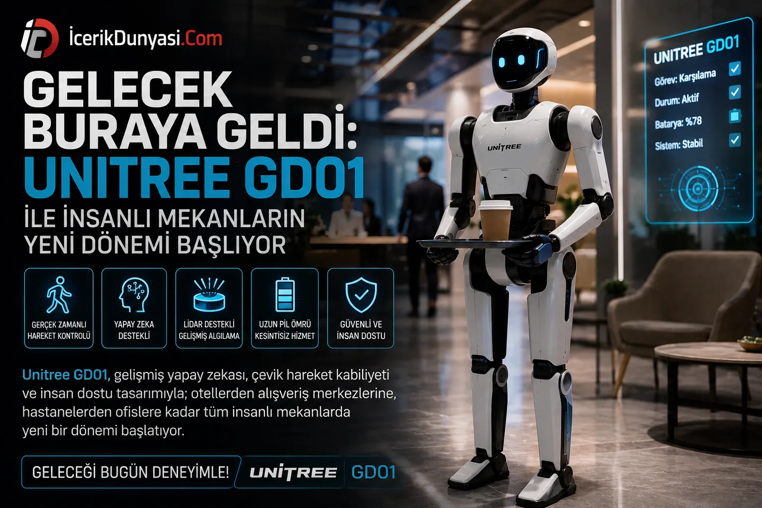 Gelecek Buraya Geldi Unitree GD01 ile İnsanlı Mekaların Yeni Dönemi Başlıyor