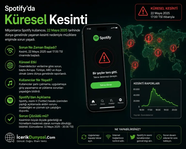 Spotify’da Küresel Kesinti: Milyonlarca Kullanıcı Neden Müzik Dinleyemedi?